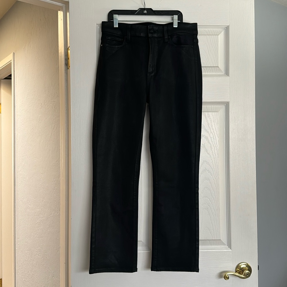 PAIGE Cindy Coated High Waist Straight Leg Jeans